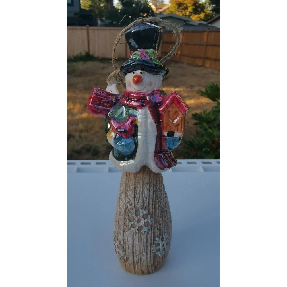 Snowman Tree Christmas Figurine Decoration 6.5